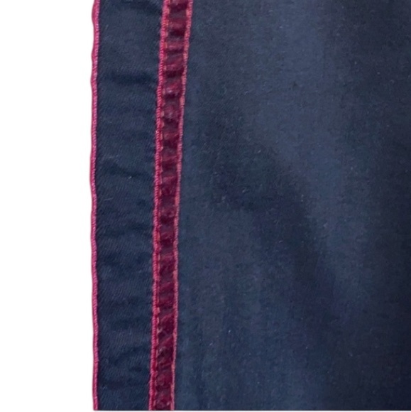 7 FAMK Black High Waist Skinny Ankle Jeans Red Velvet Piping On Sides Sz 27 Y2K - Picture 11 of 15